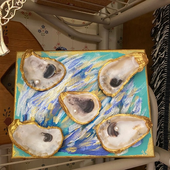 HANDMADE OYSTER 🦪 SHELL CANVAS ART 🖼️. - Picture 3 of 16
